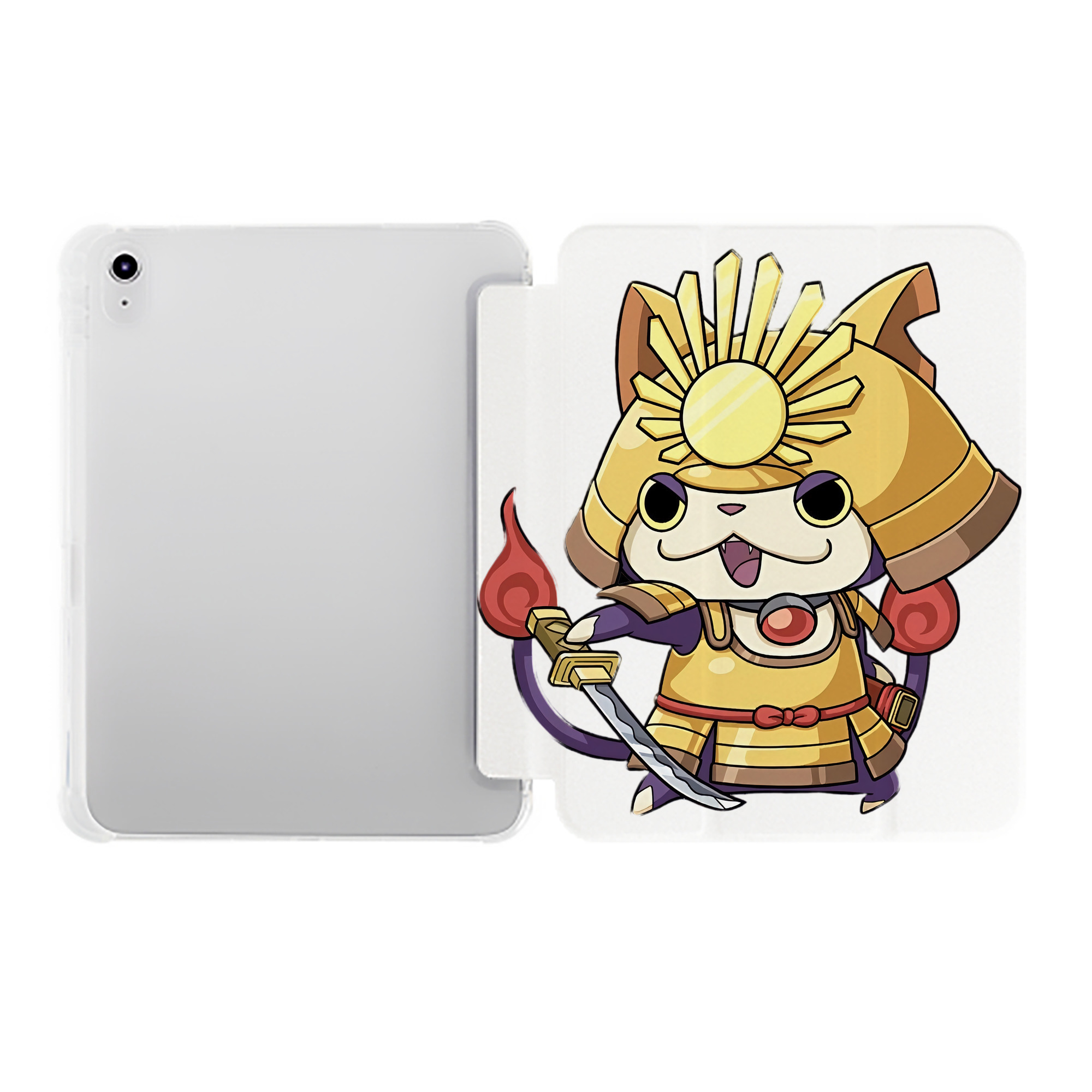 （画像用） 妖怪ウォッチ Yo-kai Watch IPad ケース ペン収納付き 三つ折りスタンド PUレザー×シリコン 対応機種9.5/10.5/10.9インチ